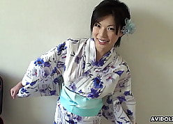 Japanese ill-lit muu-muu lass  Saki Aoyama  flannel sucking,uncensored.